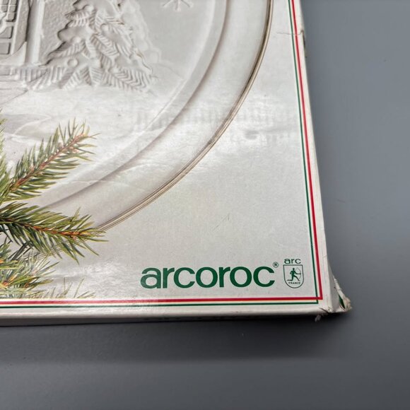 D'Arques Arcoroc France Crystal Glassware "Welcome Home" 13" Platter Christmas - Picture 8 of 8